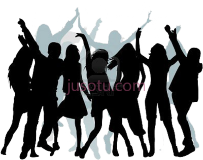 团体舞,group dance silhouette dancing PNG