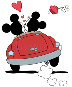 迪士尼情人节,mickey and minnie car PNG
