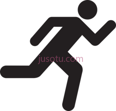 跑步,stick man runner silhouette figure running PNG