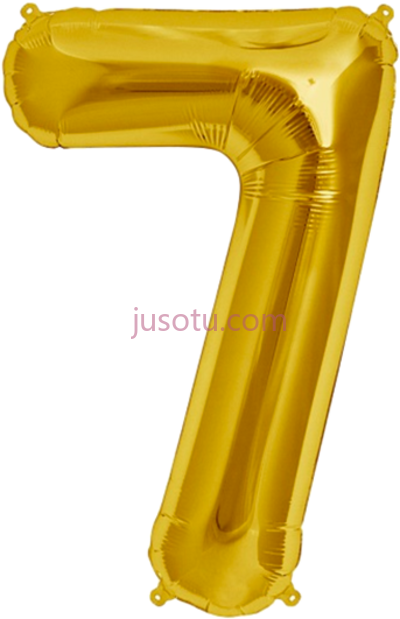 气球7号金,number 7 gold balloon PNG