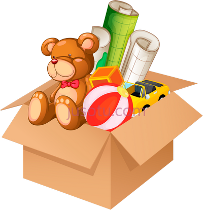一盒玩具,una caja de juguetes PNG