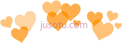 橙色心,orange hearts crown heartcrown PNG