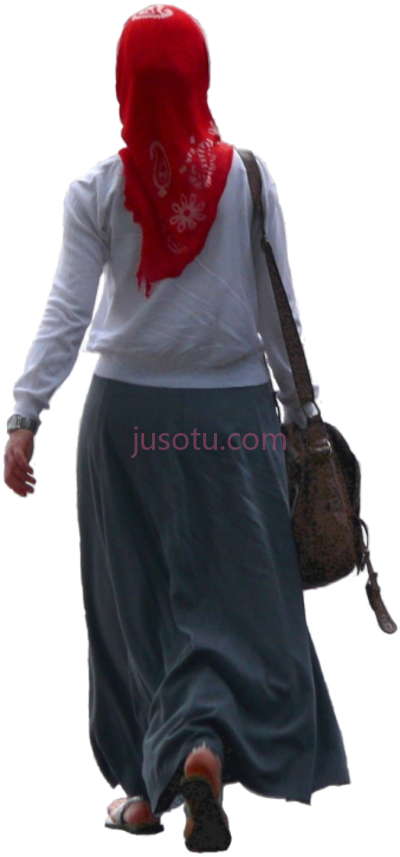 戴头巾走路女人,woman in hijab walking umm yasmin bint abu mikail cc PNG