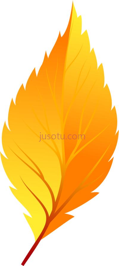 黄秋叶,yellow autumn leaf art PNG