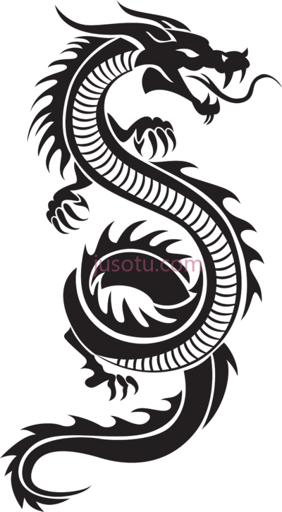龙,chinese dragon silhouette art PNG