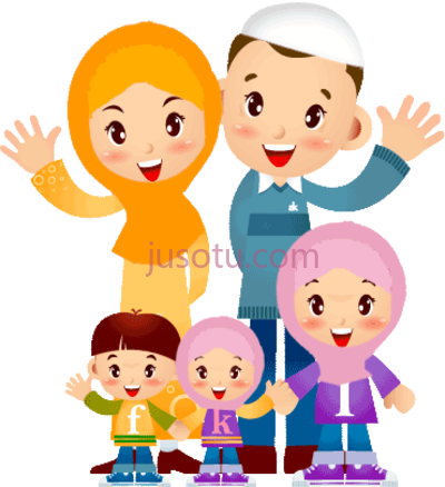 穆斯林家庭,family muslim cartoon PNG