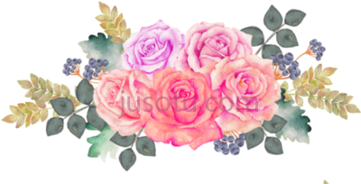 水彩花,crown flower frame art lace painting PNG