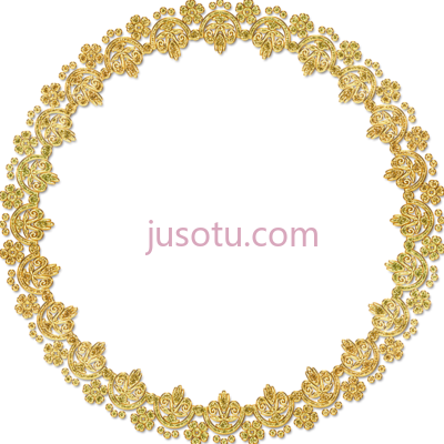 金圆框,golden round frame PNG
