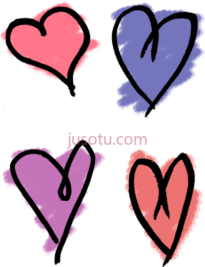 手绘心形,art hand drawn hearts PNG