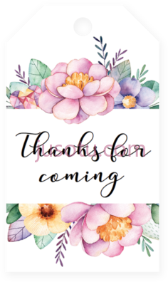 粉色花卉标签PNG