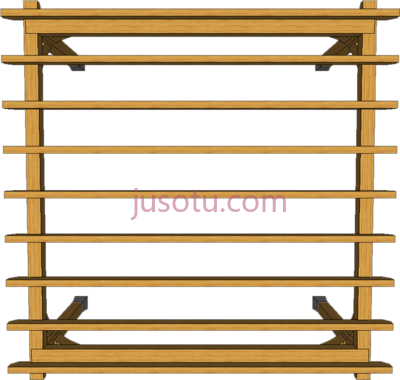 立柱凉亭,plan view 4 post pergola shaped joists t1 PNG
