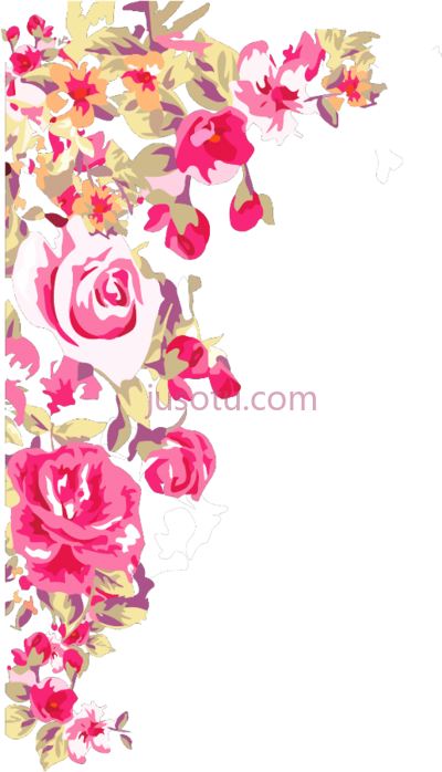 粉红玫瑰花边,mq pink roses borders PNG