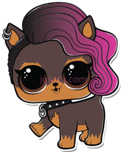 惊喜娃娃,lol pet ruff rocker doll coloring page PNG