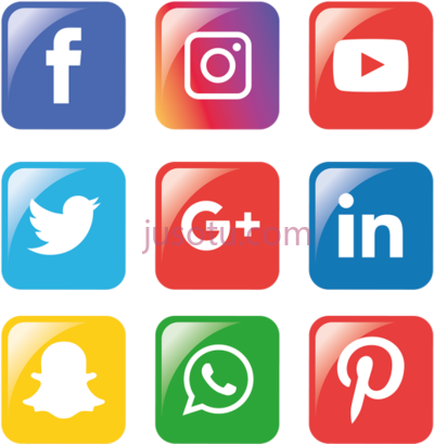 社交媒体,social media icons set whatsapp facebook instagram PNG