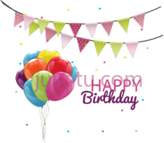 生日蛋糕气球派对PNG