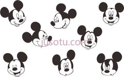 米老鼠标志,mickey mouse logo face small PNG