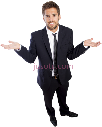 商人,confused businessman PNG