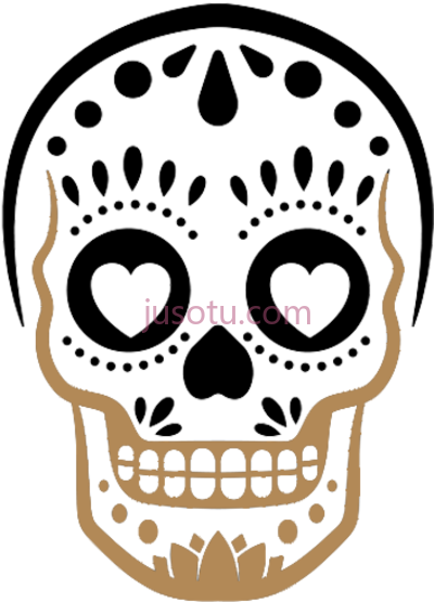 骷髅,enroll in tacology easy sugar skull pumpkin stencil PNG