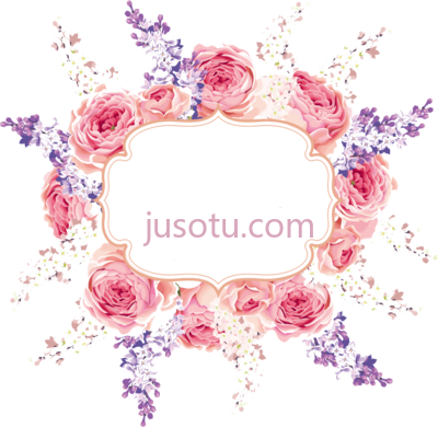 花卉框架花环排列粉色,floral flowers frame wreath arrangement pink PNG