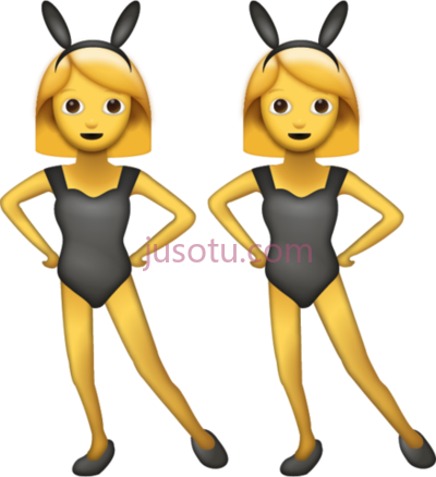 女性兔耳,women bunny ears emoji icon PNG