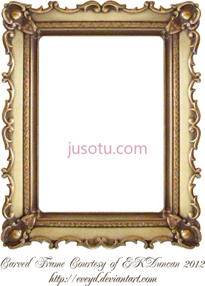 老式雕刻金镜框,carved gold frame by ekduncan eveyd PNG