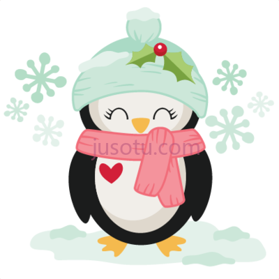 冬季圣诞企鹅,winter christmas penguin cut file cute PNG
