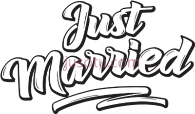 新婚标志,just married PNG
