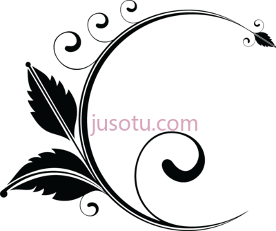 黑白花,a floral element black and white PNG