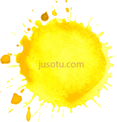 橙色水彩圆形飞溅,12 watercolor circle drop splatter PNG