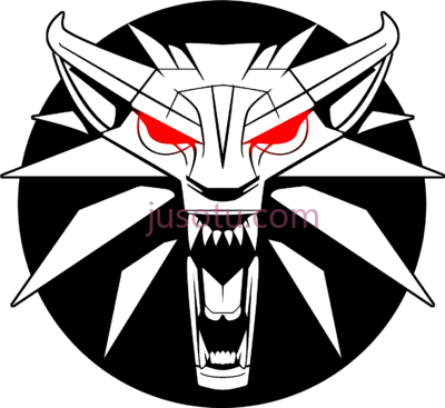 巫师,witcher logo white wolf PNG