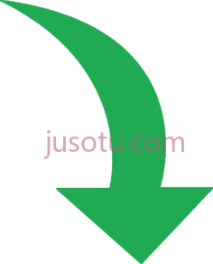 绿色弯曲箭头PNG