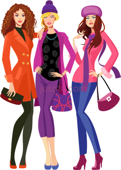 家庭购物时尚模特,family shopping fashion model cartoon PNG