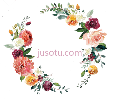 水彩花环,watercolor wreath wedding invitation PNG