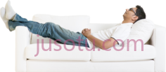 男人躺沙发睡觉PNG