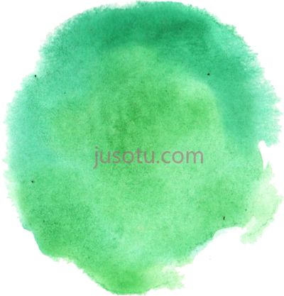 绿色水彩圈,6 green watercolor circle PNG