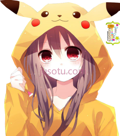 皮卡丘,pikachu anime and girl hoodie PNG