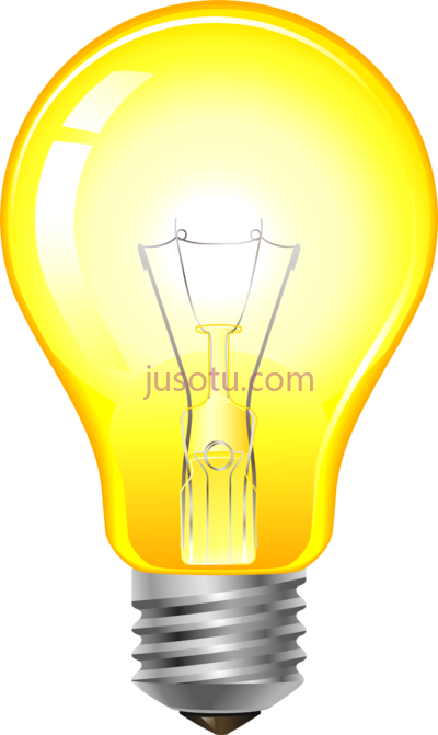 黄色灯泡,yellow light bulb art PNG