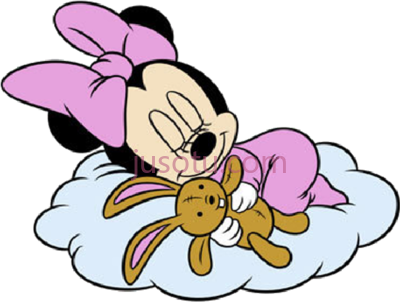 米妮老鼠睡觉,baby minnie mouse sleeping PNG