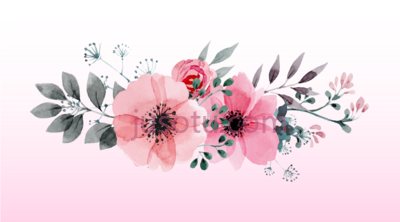 粉色水彩花,pink watercolor flowers PNG