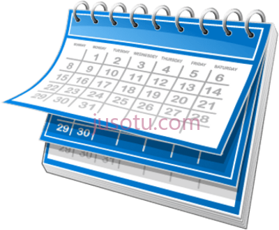 蓝白色日历,blue and white calendar PNG