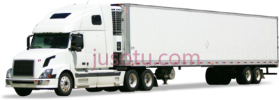 白色卡车拖车,white truck and trailer PNG