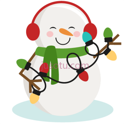 圣诞雪人,snowman christmas lights cutting files PNG