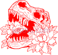 红骷髅花玫瑰PNG