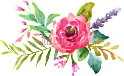 粉红色水彩花束,pink watercolor flower bouquet PNG