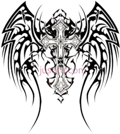 凯尔特翅膀,celtic tattoos tribal cross and wings PNG