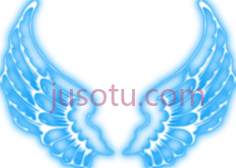 霓虹灯之翼蓝色天使翅膀,asas de anjo azul PNG