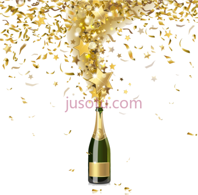 金香槟酒瓶,gold champagne bottle PNG