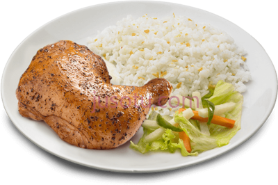 鸡腿饭,quarter chicken plate PNG