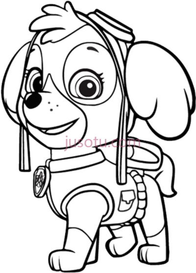 汪汪队立大功,paw patrol skye coloring pages PNG