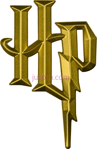 哈利波特标志,harry potter logo gold chrome premium emblem PNG